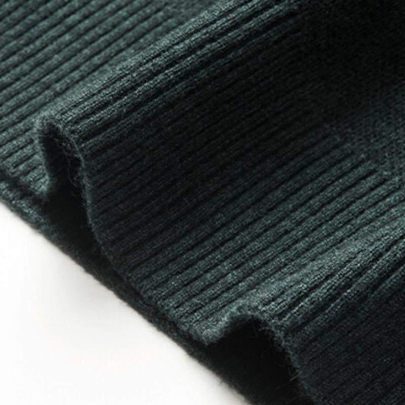 Halbhoher Reißverschlusspullover für Herren im Winter, dicker, warmer, von Vater installierter Herrenpullover mittleren Alters, einfarbiges, gestricktes Unterhemd aus Wolle