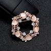 Luxury Opal Flower Corsage Brooch Women Party Wedding Dress Silk Scarf Corsage Brooches Accessories