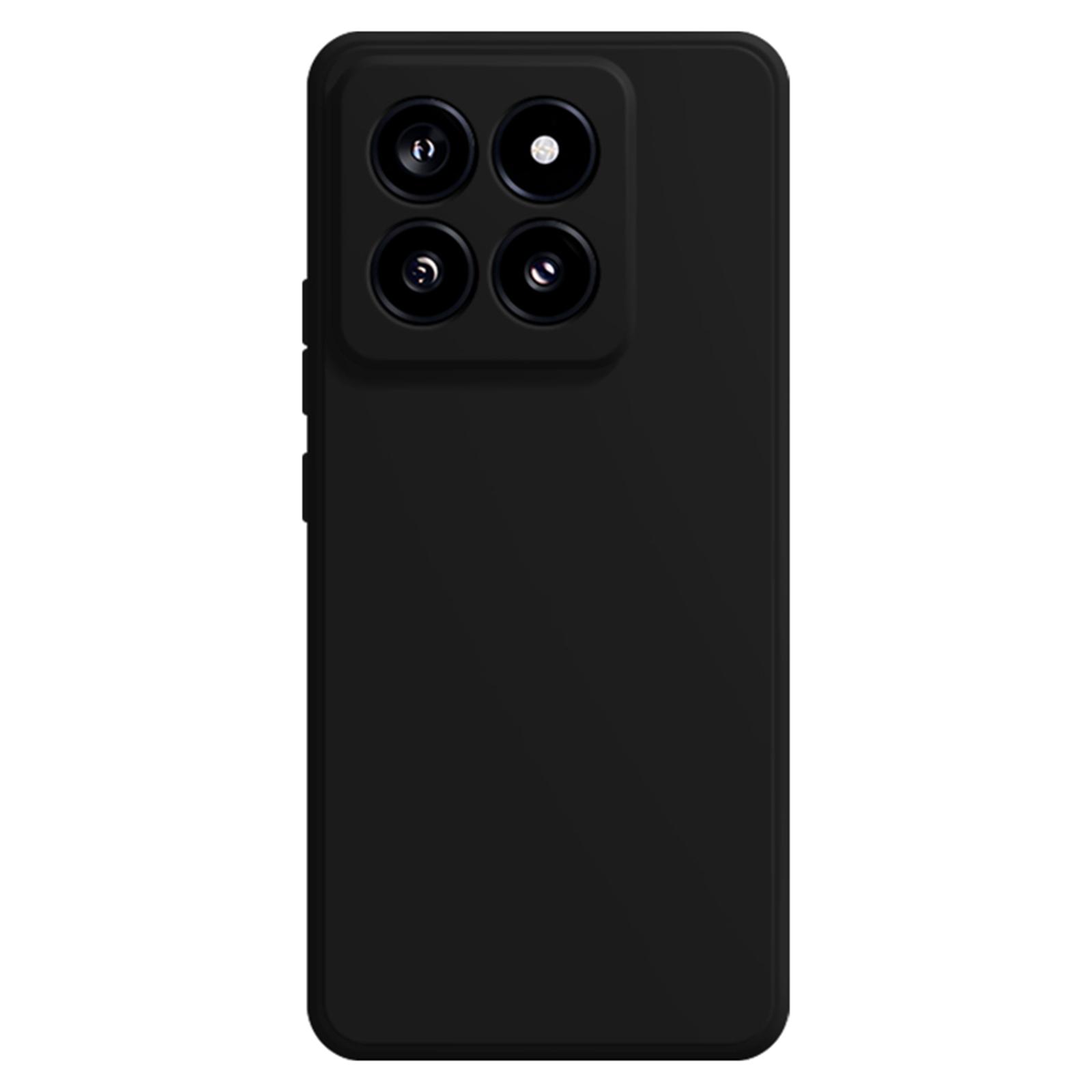 

For Xiaomi 14 Soft TPU Case Straight Edge Anti-fall Shockproof Phone Cover Black