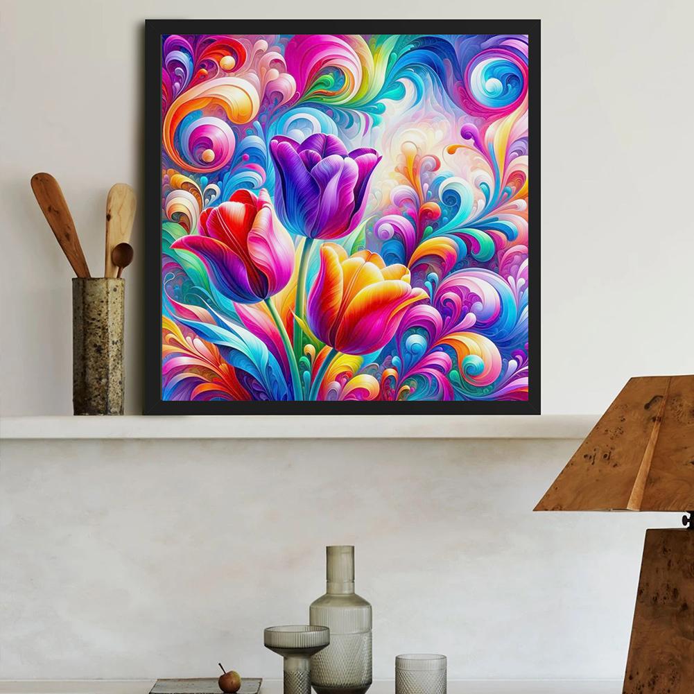 Colorful Abstract Art Full DIY 5D Round Drill Gem Art Diamond Painting Kits Diamond Dots Paintings Picture Arts Craft 30*30cm