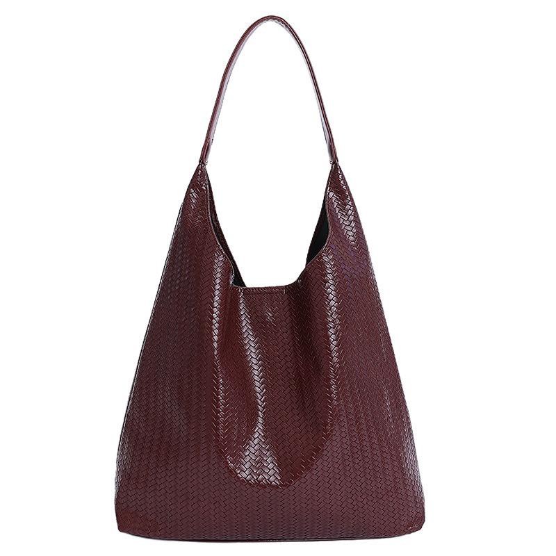 Niche Commuting Large-capacity New Casual Versatile Texture Woven Pattern Underarm Bag Shoulder Tote Bag