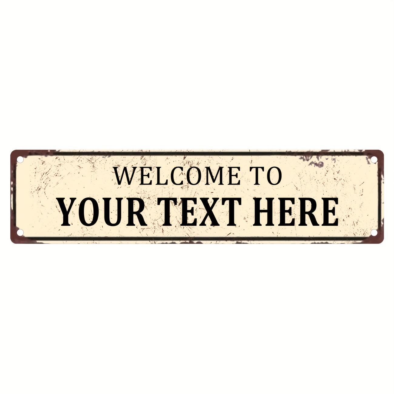 Custom Retro Metal Welcome Sign 40x10cm Waterproof for Home Wall Decor