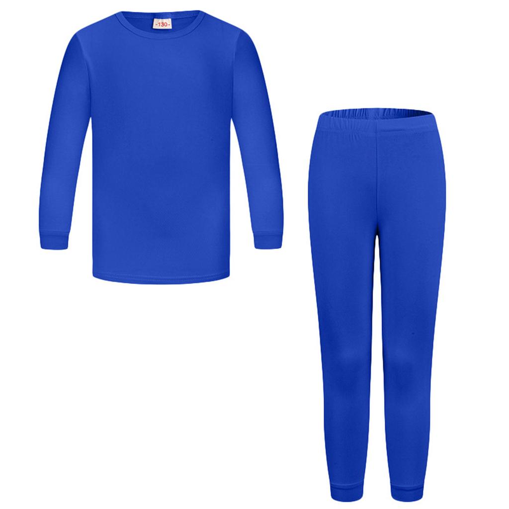 Chłopcy i Dziewczęta Casualowa Moda Jednolity Kolor Długi Rękaw Spodnie Dwuczęściowy Zestaw Piżamowy