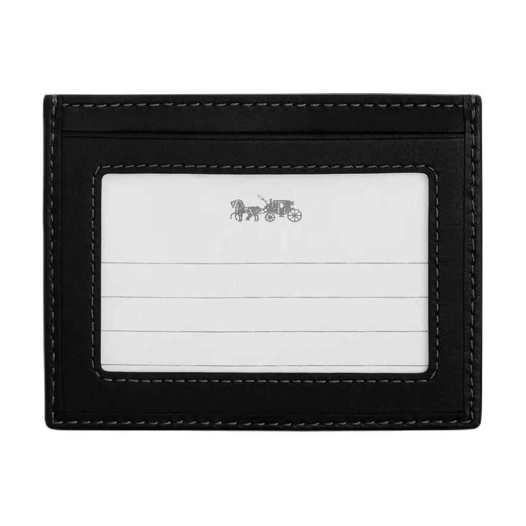 Coach Slim Multi-Card Leather Wallet Men Wallets Silver Black CAJ47-BLK