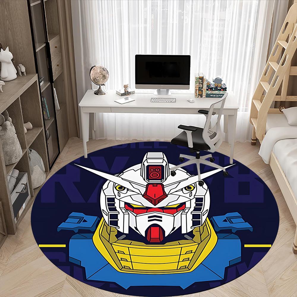1PC Mobile Suit Gundam Office Round Rug, Non-slip, Soft and Durable Office Rug for Interior Decoration, Perfect for Office Yy250915097