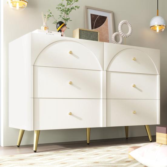 Metal Legs Dressing Table with Drawers Large Capacity Ergonomic Handle Easy To Assemble Home Makeup Vanity Table Bedroom Furniture