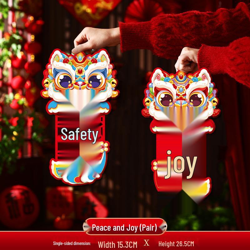 

2026 Year of the Horse Fu Character Stickers: New Year Door Decor & Zodiac Couplets for Spring Festival Adhesive