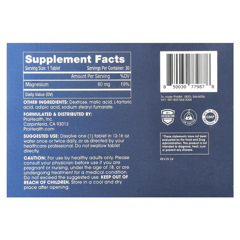 Pastiglie effervescenti per acqua all'idrogeno molecolare per la longevità, 30 pastiglie effervescenti (80 mg per Compressa)