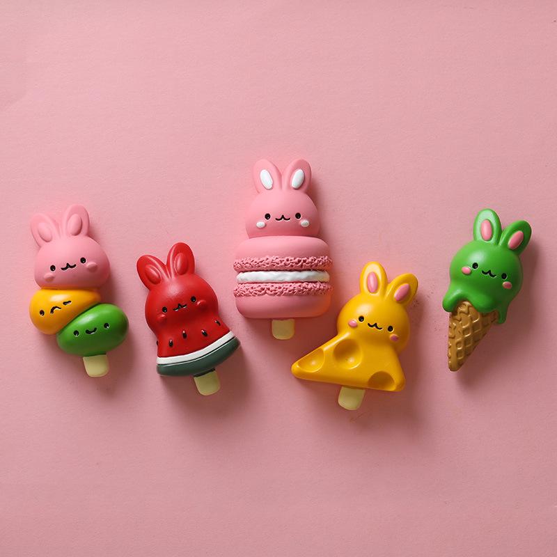Rabbit Magnetic Refrigerator Magnet Creative Diy Refrigerator Sticker Decoration Resin Sticker Po Wall Gift Toy