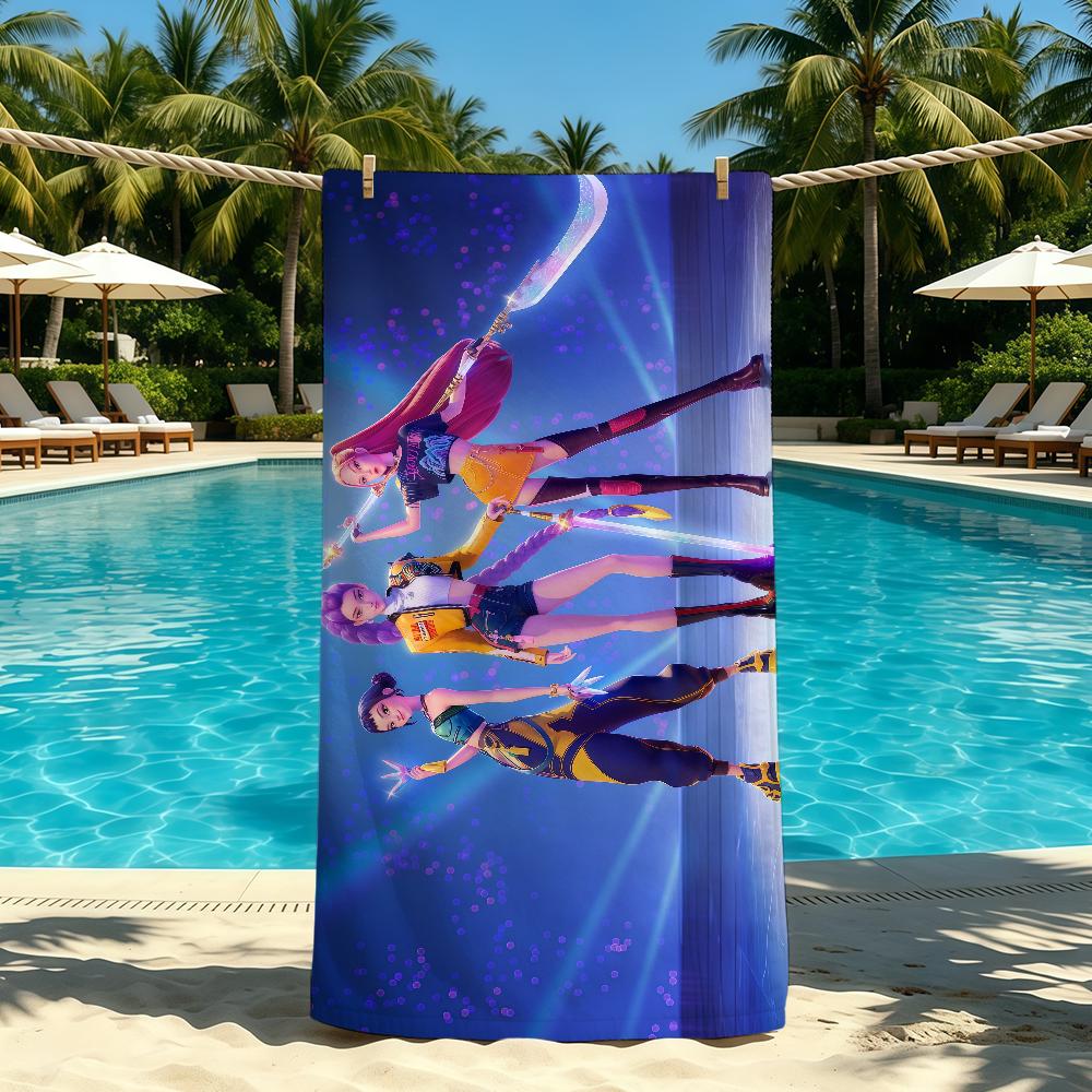K-Kpop D-Demon H-Hunters Towel For Outdoor Camping Beach Towel Super Absorbent Quick-Drying Summer Towel