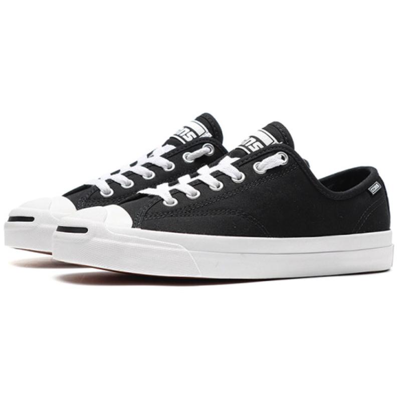 Converse Jack Purcell Pro Open Smile Tearable Upper Rip Scratch Low Top Casual Canvas Shoes Unisex Black & White