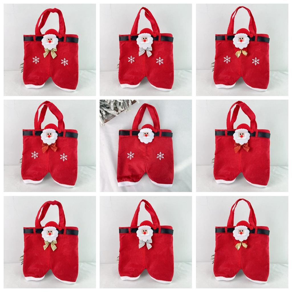 Schleife Dekoration Weihnachtshose Claus Hose Geschenktüte Süßigkeitentüte Geschenktüte Kinder Urlaub Snacktüte Geschenktüte