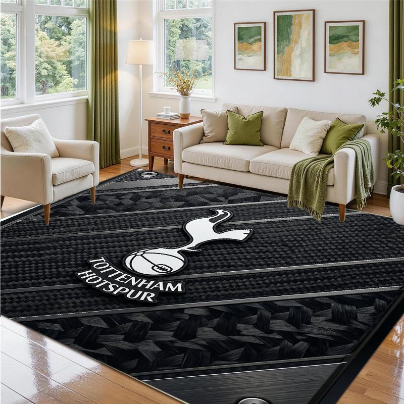 Tottenham Hotspur Design Crystal Velvet Rug Soft Decorative Mat for Bedroom Entrance