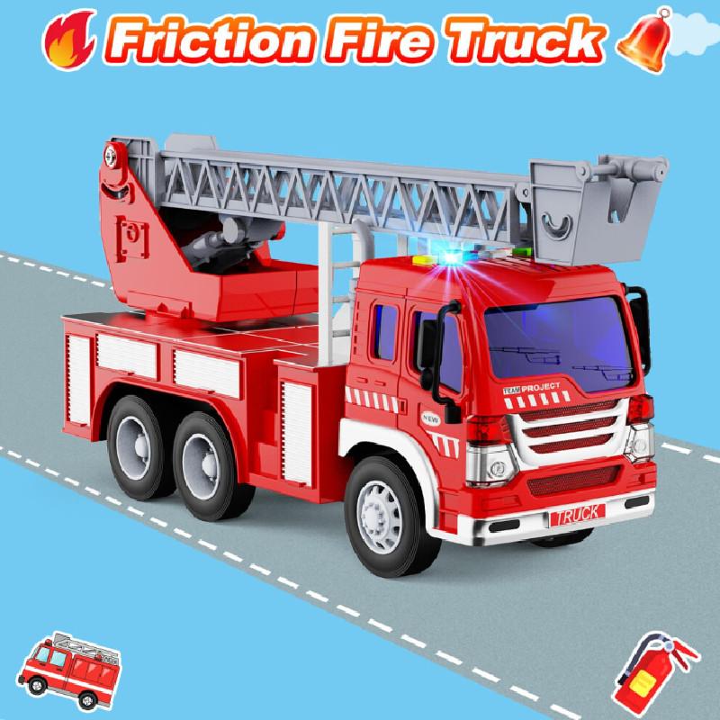 Fire Rescue 1:16 Scale Inertia Toy With Flashing Lights And Sound For Kids