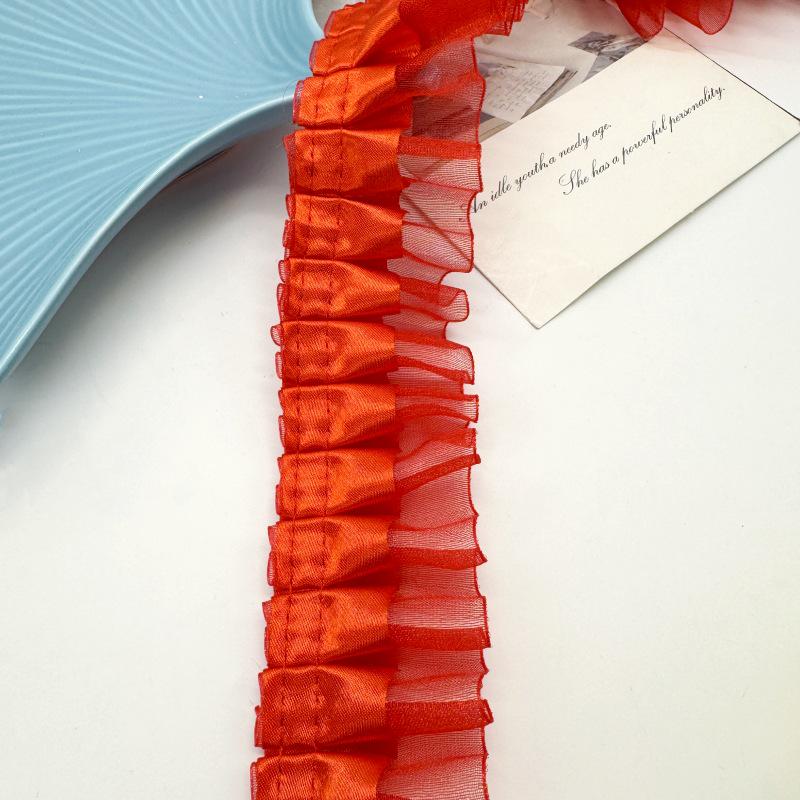 

Прикраса-аксесуар для візитниці з шифонового шовкового мережива ручної роботи