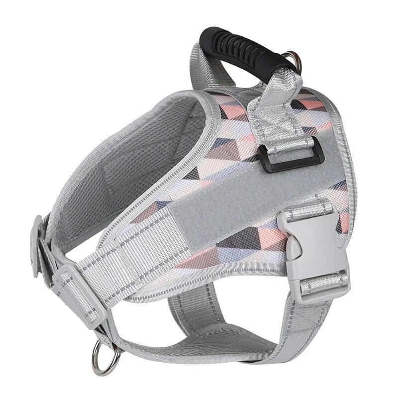 

Шлейка для домашних животных для средних и больших собак, регулируемый нагрудный ремень, светоотражающие шлейки для собак, жилет для тренировок на открытом воздухе, товары для собак S (Chest 43-57cm) кофейный