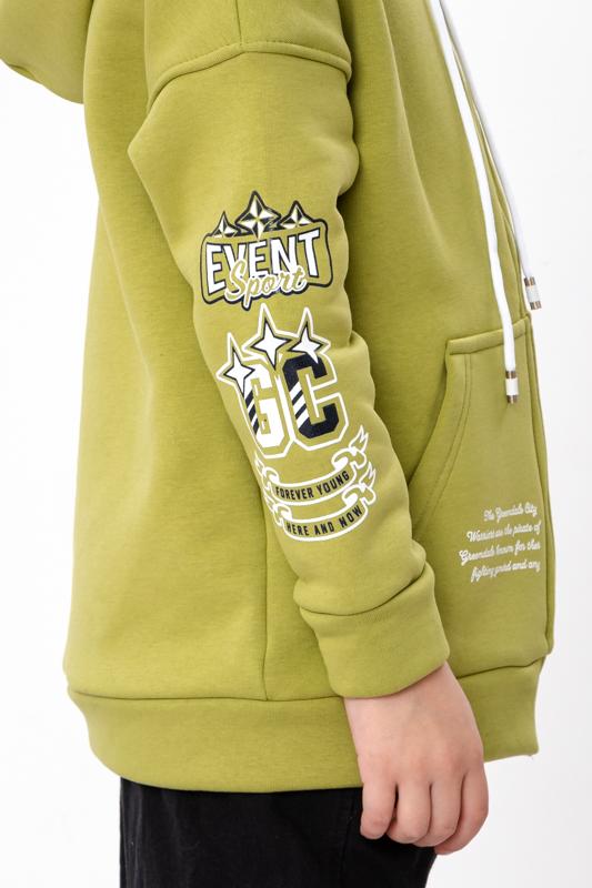 Boys' Warm Zip Hoodie – With Print Design, Winter 6395-025-33-4 HC