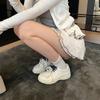 Rindslederversion~ Damen-Freizeitschuhe mit dicksöhliger Innenhöhe und Schnürung, neu, höhenerhöhend