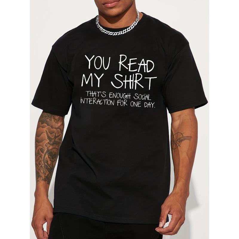 European Size Short-Sleeve T-Shirt Featuring Social Slogans Streetwear Design, Graffiti Letters, Suitable for Men Summer Wear