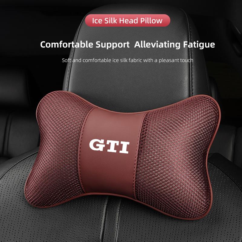 Car Seat Headrest Neck Pillow Interior For VW GTI Polo Golf Passat B6 Tiguan Arteon Touareg Taigo Caddy Jetta Beetle CC Hub Cap Zj6