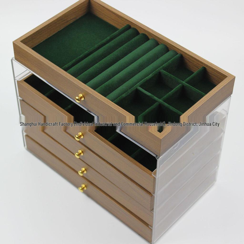 Large Capacity Walnut Jewelry Storage and Display Box