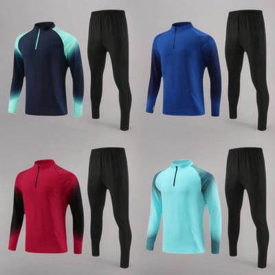 Unisex Autumn-Winter Football Training Half-Zip Jacket & Jersey Set