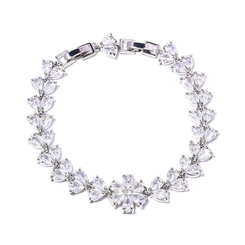 Temperament Joker Flower Jewelry Girls Fresh Colorful Copper Inlaid AAA Zircon Bracelet
