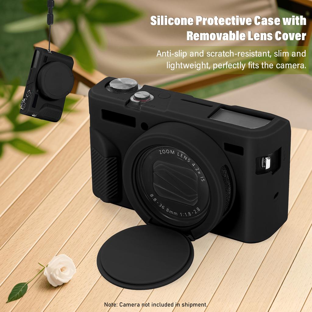 Silicone Soft Camera Cover for Canon Powershot G7X Mark II Digital Camera Armor Camera Body Case Shockproof Cover With Lens Cap