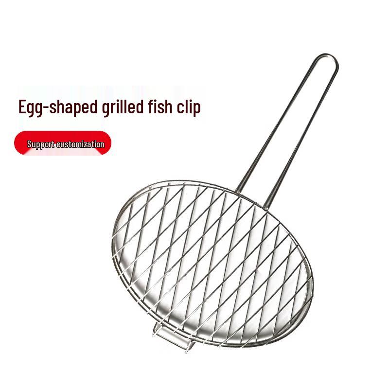 

Large Oval Fish Grilling Basket with Handle