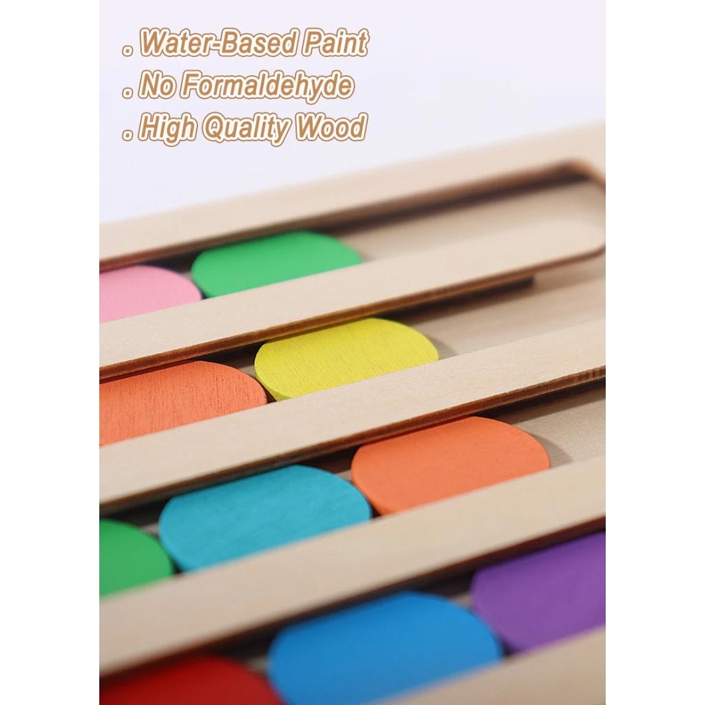 Children Color Matching Board Montessori Toy Color Sorting Logical Thinking Training Game Early Educational Wooden Toys for Kids