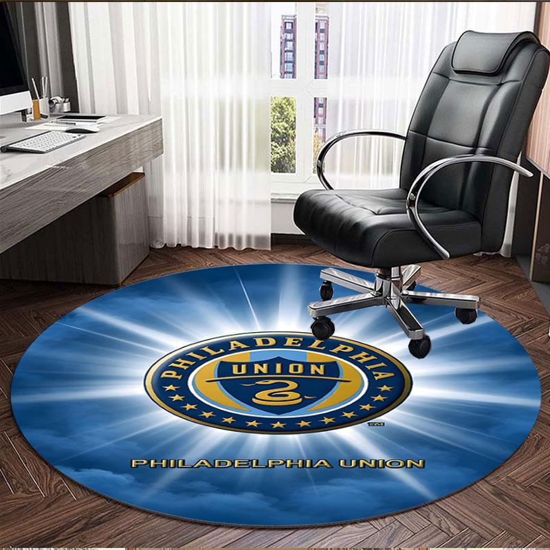 Philips Sports Union Print Round Rug, Washable Floor Carpet, For Entryway Dorm Laundry Room Office Study, Home Decor Birthday Christmas Gift