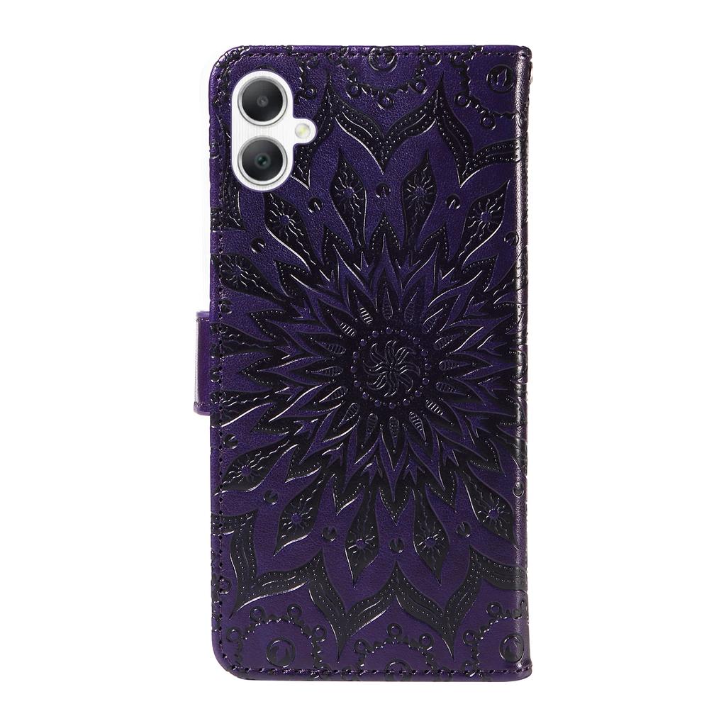 For Samsung Galaxy A07 4G/A06 5G/A06 4G Phone Case Sunflower Imprinted Leather Wallet Stand Cover with Strap