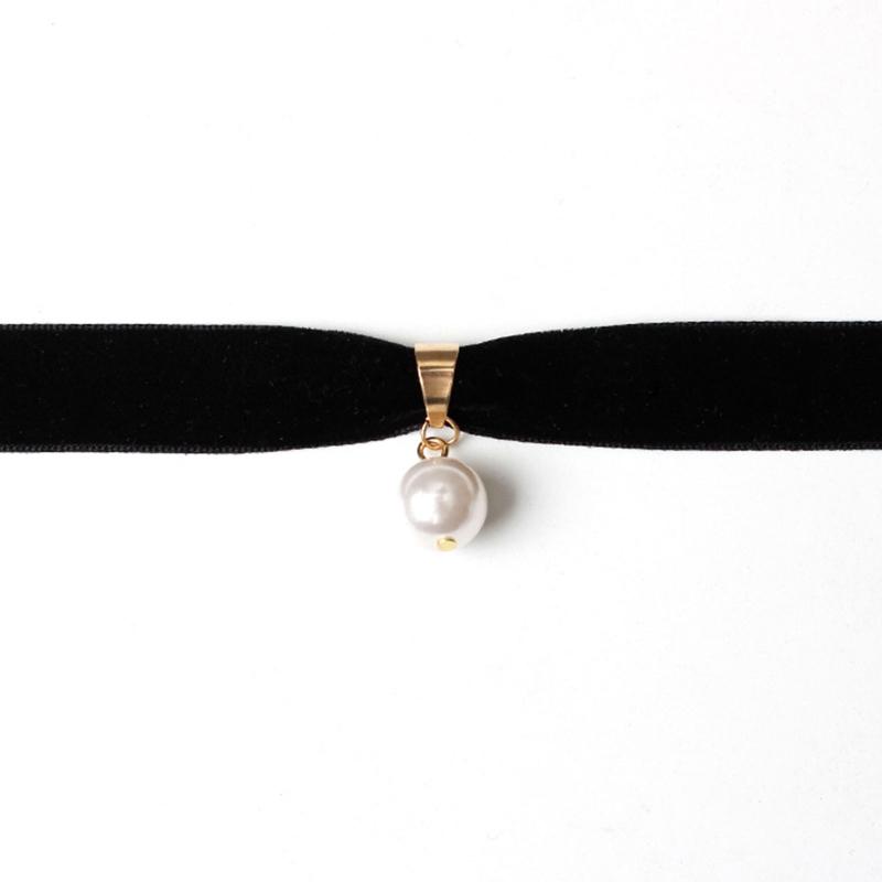 Vintage Black Velvet Choker Necklace for Women Collar Torques Neck Jewelry Black Boho Stretch Yin Yang Charm Gothic Punk