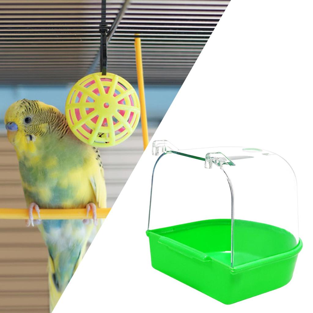 Bird Bath Box Bird Bathtub Birds Parrot Bath House Hanging Bath Tub for Lovebirds Budgie Budgerigar Water Bowl Cockatiel