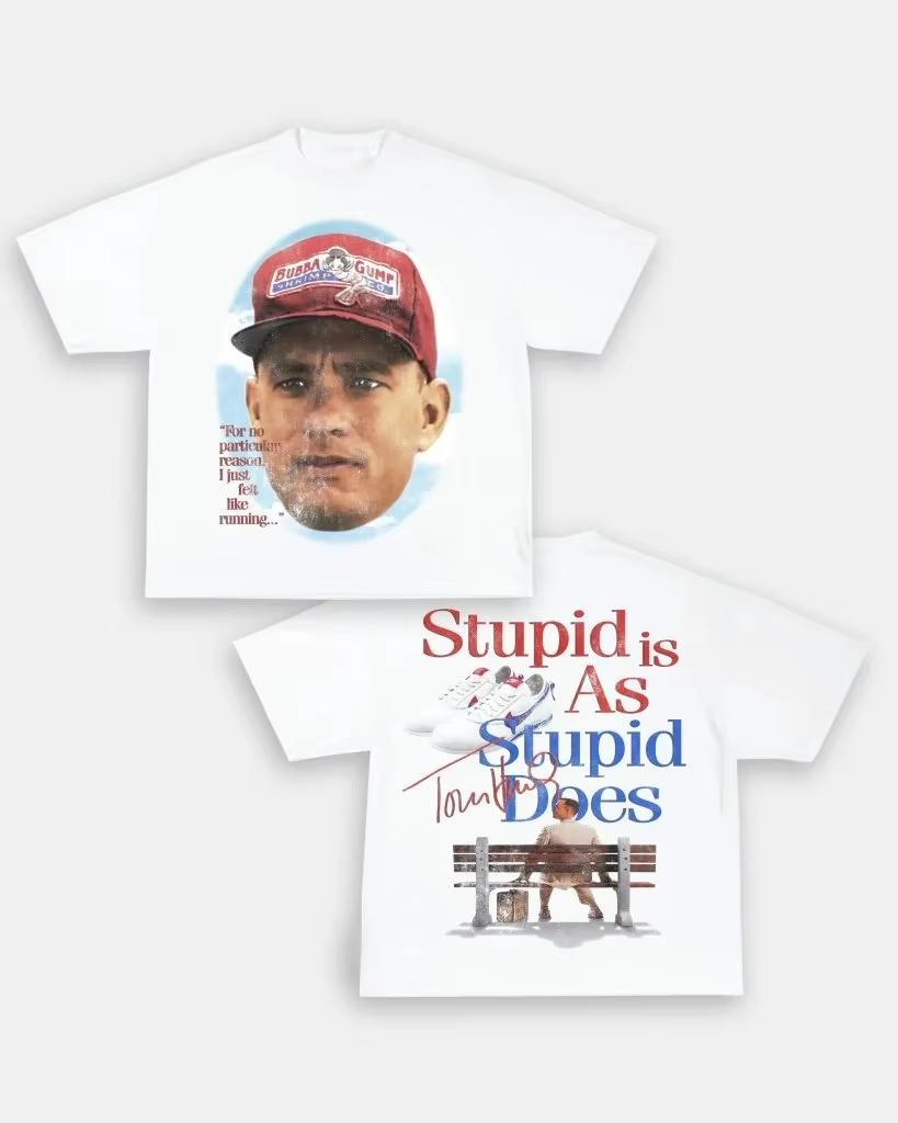 Forrest Gump  Stupid is As Stupid Does graphic Unisexs TShirt Unisex ONeck pure Cotton Short Sleeve Top Y2k Popular Tee L