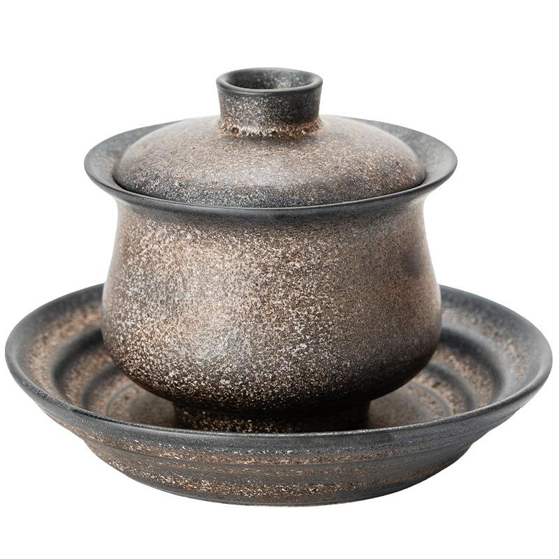 Retro national style ceramic cover bowl gift box storage bag packaging gift sealed jar high-end gift Dehua ceramics