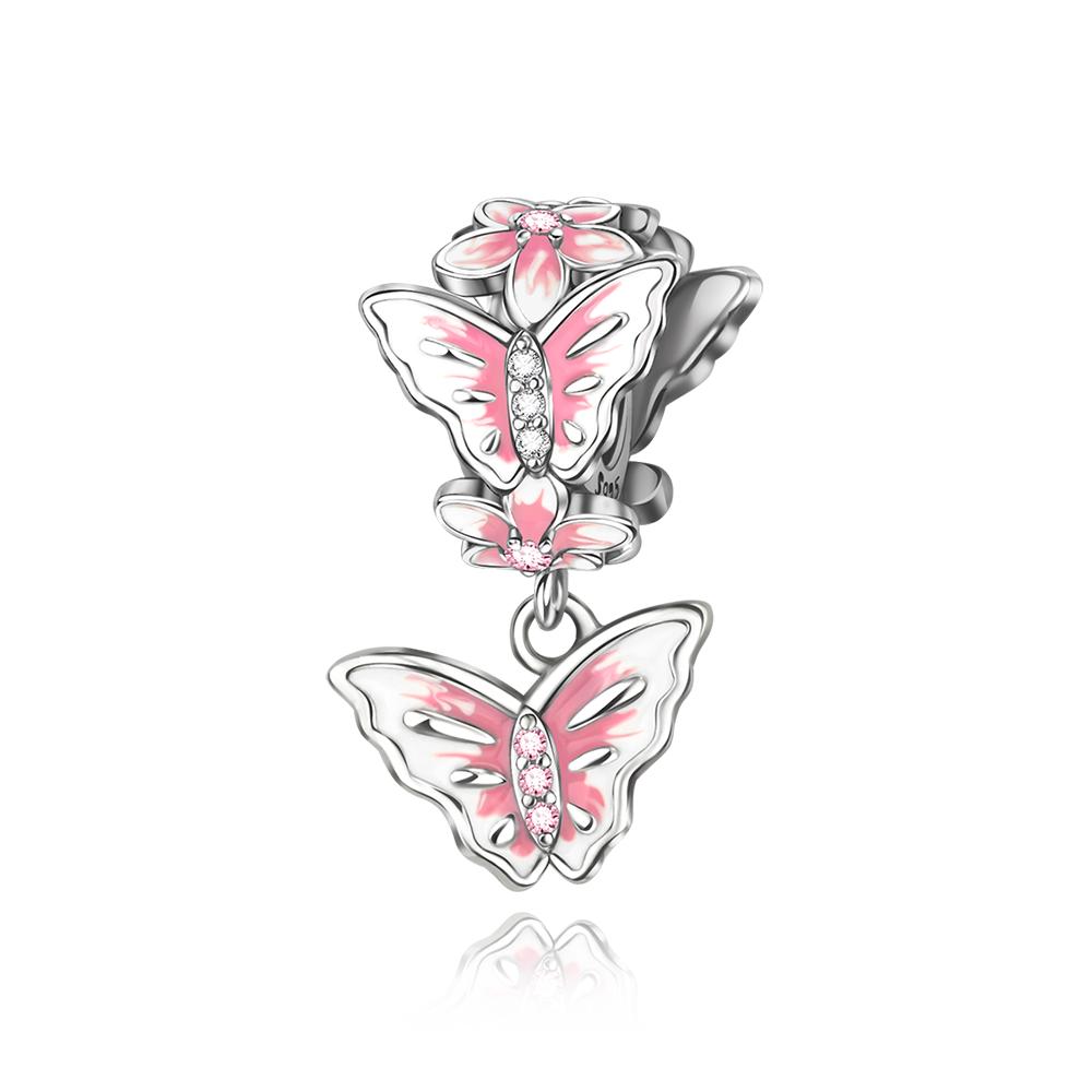 

Медь Циркон Цветок Свободный Бабочка Страховочная Цепочка Подвеска Шарм Подходит для Оригинальных Шарм-Браслетов Женщины DIY Ювелирный Подарок