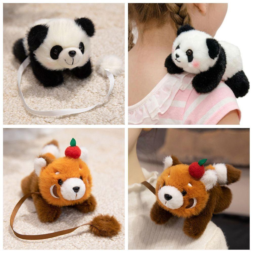 Soft Mini Panda Stuffed Animal Doll Panda Pattern Panda Shoulder Plush New Design Plushies Gift