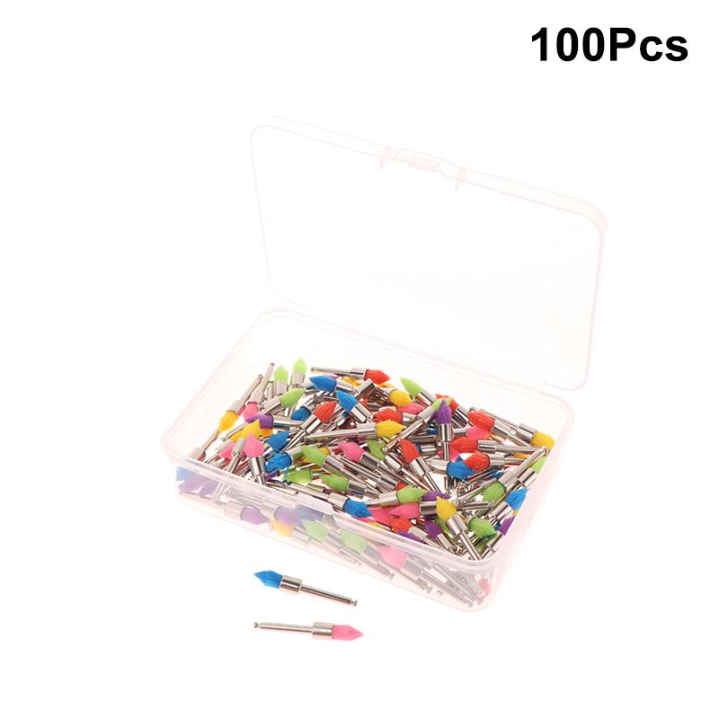 

100 шт./коробка Стоматологические разноцветные полировочные щетки Заостренные Плоские Очищающие Полирующие Одноразовые Используются для удаления пятен