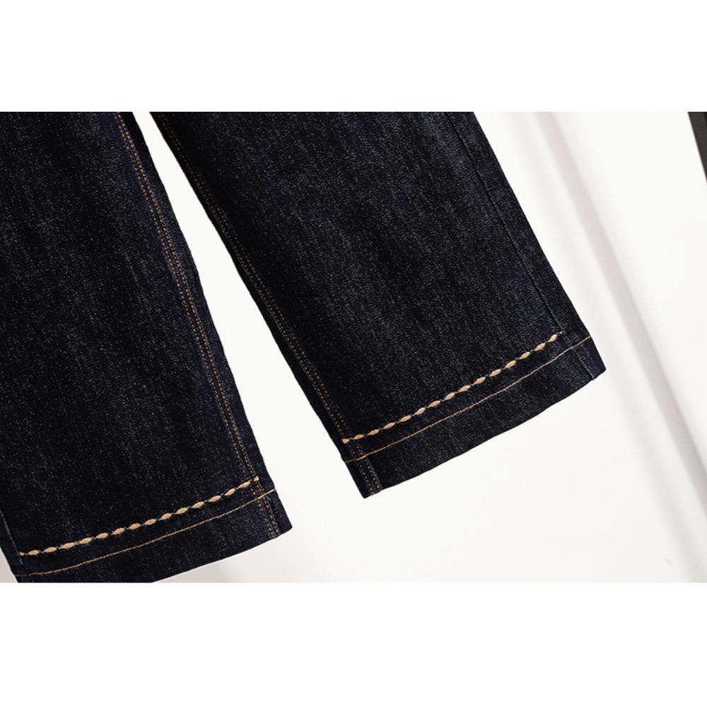 DIMANAF 2025 Plus Size Jeans Autumn Women Pants Denim Female Basic Blue High Waist Oversize Fashion New Pants 5XL