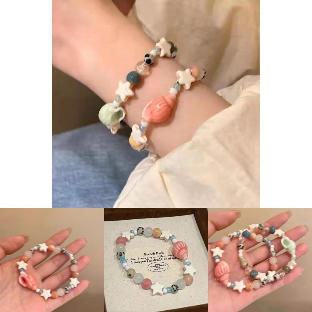 Beautiful Ceramic Star Conch Bracelet For Women Summer Chic And Fresh Design