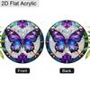Acrylic Purple Butterfly with Floral Suncatcher, Stained Glass Style Window Hanging for Nature and Butterfly Lovers