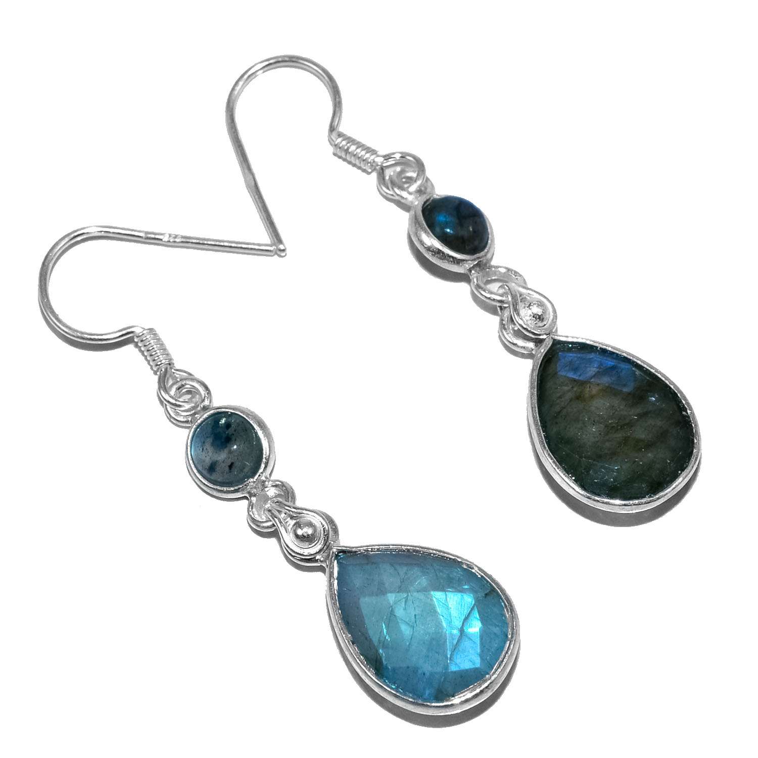 

Labradorite Gemstone Earrings Solid 925 Sterling Silver Handmade Earrings Jewelry Gift For Women And Girls E-1535
