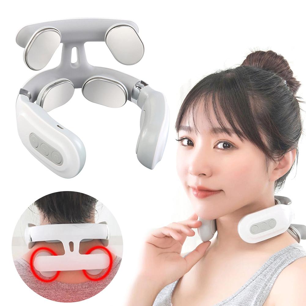 4-head Neck Massager USB Rechargeable Electric Neck Massager Relaxation Gifts for Women Men Dad Mom