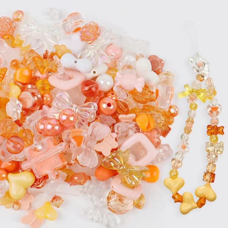40g Mixing Style Candy Color Acrylic Bow Beads | DIY Phone Chain/Jewelry Making Kit
