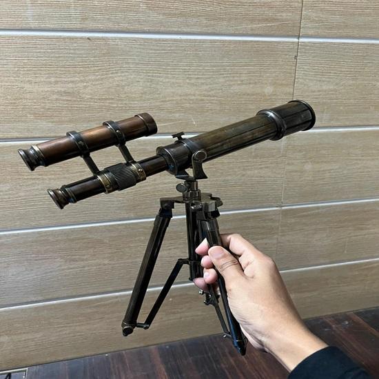 Telescope with Stand Brass Nautical Pirate Spyglass Best Prism Optics, Full Height 40.64 Cm