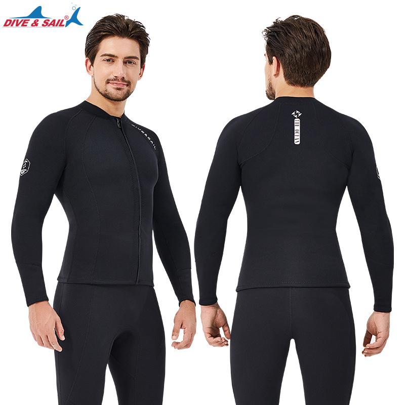 2MM Men's & Women's Long Sleeve Split Top Diving Suit - Thickened for Cold Protection, Ideal for Swimming, Snorkeling, Surfing.