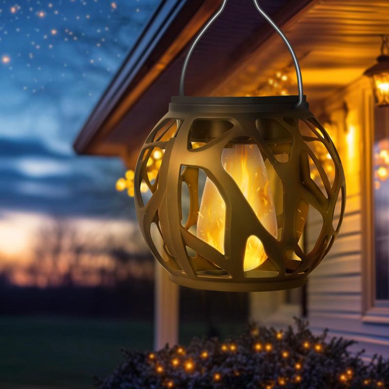 Solar Lantern Solar Hangable Lanterns Outdoor Waterproof 4x Light Backyard Patio Garden Fence Tree Decoration For Balcony Porch