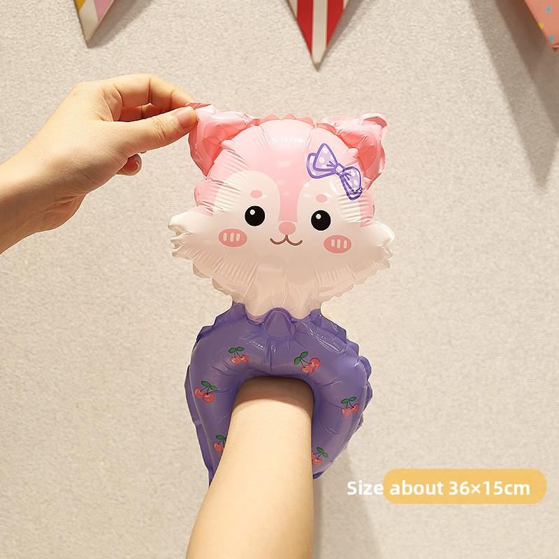 Children's Cartoon Wrist Balloons, Birthday Decorations, Kindergarten Small Gifts, Holding Inflatable Wristbands, Setting Up Stalls, Toys