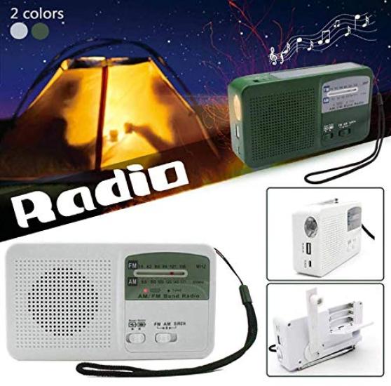 Radio portable smart-life, compatible FMAM, radio de prévention des catastrophes haute capacité 500 mAh, radio compatible Wide FM, chargement de smartphone, manivelle